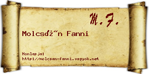 Molcsán Fanni névjegykártya