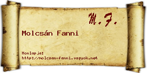 Molcsán Fanni névjegykártya