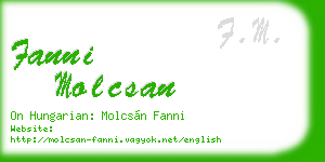 fanni molcsan business card
