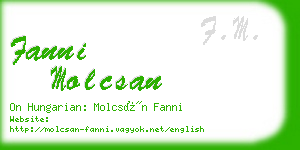 fanni molcsan business card